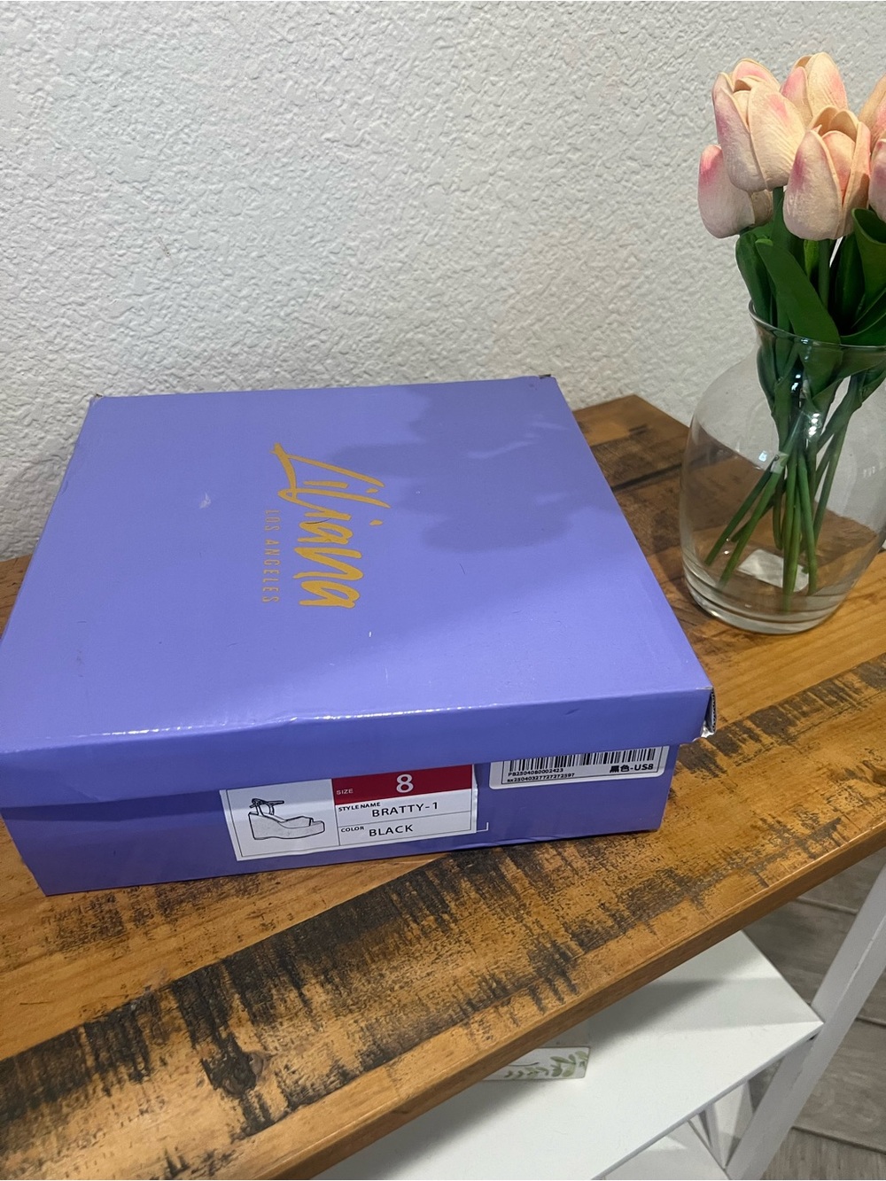 Aldo Lavender Shoe Box with Gold Logo